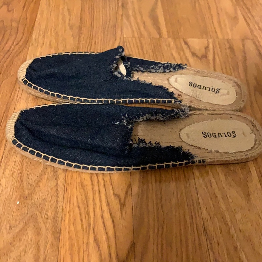 Soludos slip on flats, color like blue jeans